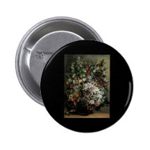 Bouquet de Courbet des fleurs dans un vase Pin's