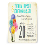 Bouquet de photo dans des invitations d'un mariage