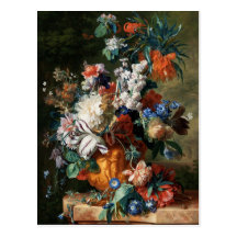 Bouquet de Van Huysum's de carte postale de fleurs