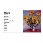 Bouquet des tournesols par Claude Monet Carte De Visite