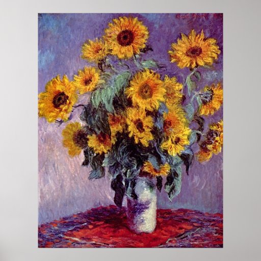 Bouquet des tournesols par Claude Monet Poster