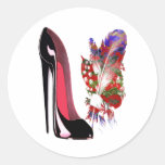 Bouquet du muguet et chaussure stylet noire autocollants