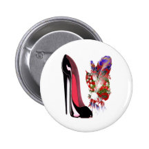 Bouquet du muguet et chaussure stylet noire pin's