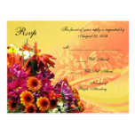 Bouquet floral coloré conception orange/jaune carte postale