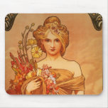 Bouquet Mousepad d'Alphonse (Alfons) Mucha Tapis De Souris