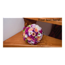 Bouquet nuptiale cartes de vœux avec photo