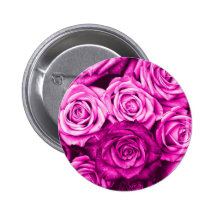 Bouquet rose assez magenta de fleur de roses badges avec agrafe