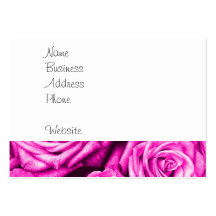 Bouquet rose assez magenta de fleur de roses modèles de cartes de visite