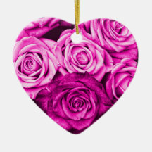 Bouquet rose assez magenta de fleur de roses décorations de noël