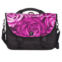 Bouquet rose assez magenta de fleur de roses sacoche pour ordinateurs portables