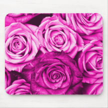 Bouquet rose assez magenta de fleur de roses tapis de souris