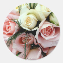 Bouquet rose autocollants
