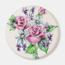 Bouquet vintage de fleur aimant