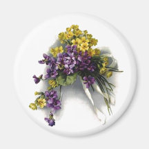Bouquet violet vintage aimants