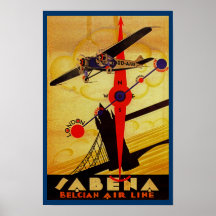 Boussole d'art déco de Sabena Affiches
