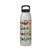 Bouteille colorée de liberté de motif de hibou