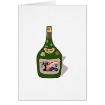 Bouteille de vin cartes de vœux