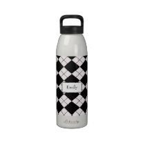 Bouteille d'eau à motifs de losanges noire personn bouteilles