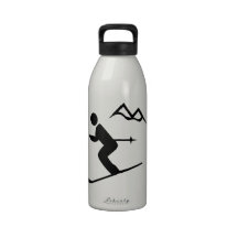 Bouteille d'eau de liberté de silhouette de descen