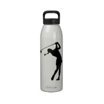 Bouteille d'eau de Madame Golfer Black Silhouette
