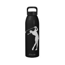 Bouteille d'eau de Madame Golfer White Silhouette