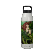 Bouteille d'eau d'une chevelure rouge de sirène