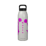 Bouteille d'eau rose de coutume de pom-pom girl