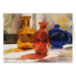 Bouteilles colorées carte de vœux