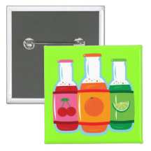 Bouteilles de soda badge avec épingle
