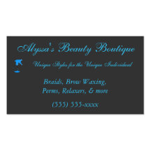Boutique de la beauté des __- turquoise et gris-fo cartes de visite personnelles
