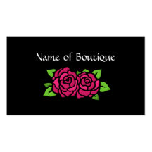 Boutique rose et noire avec des roses modèle de carte de visite