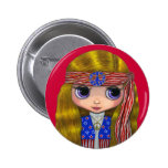 Bouton 4 juillet hippie de bannière étoilée badges avec agrafe