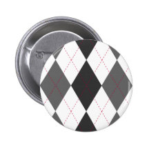 Bouton à motifs de losanges gris et rouge badges avec agrafe
