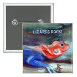 Bouton africain de lézard d'arc-en-ciel pin's avec agrafe