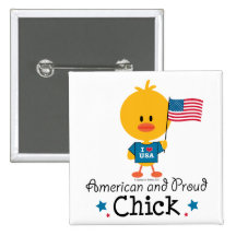 Bouton américain et fier de poussin badge