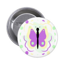 Bouton assez jaune et pourpre de papillon badge