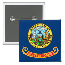 Bouton avec le drapeau de l'Idaho Badges Avec Agrafe