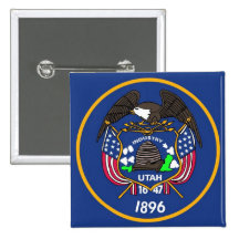 Bouton avec le drapeau de l'Utah Badge