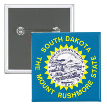 Bouton avec le drapeau du Dakota du Sud Pin's