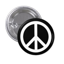 Bouton blanc de symbole de paix badges avec agrafe