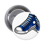 Bouton bleu de basket de basket-ball badge avec épingle