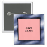 Bouton bleu de cadre de photo d'ardoise pin's