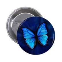 Bouton bleu de papillon badges avec agrafe