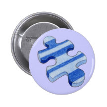 Bouton bleu denteux de morceau badge