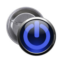 Bouton bleu-foncé de puissance badges