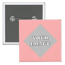 Bouton carré de cadre de photo de diagonale badge avec épingle