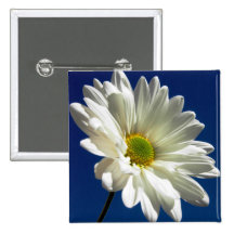Bouton carré de marguerite badge avec épingle