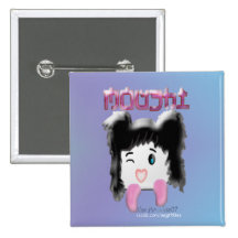 Bouton carré de Moushi Pin's Avec Agrafe