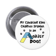 Bouton cavalier de chien d'agilité d'épagneul du R Badge