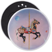 Bouton - cheval 1 de carrousel de Petaluma Badges Avec Agrafe
